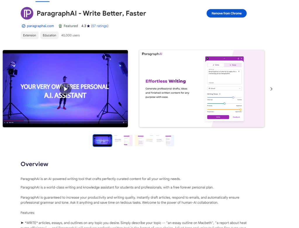 paragraphai chrome extension